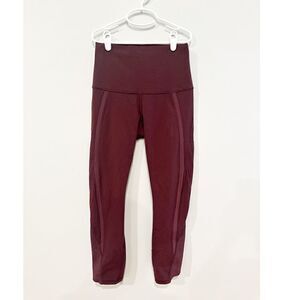 Lululemon high rise cropped tight maroon
